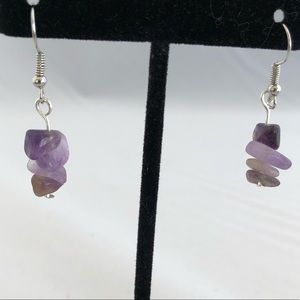 Handmade amethyst stone earrings